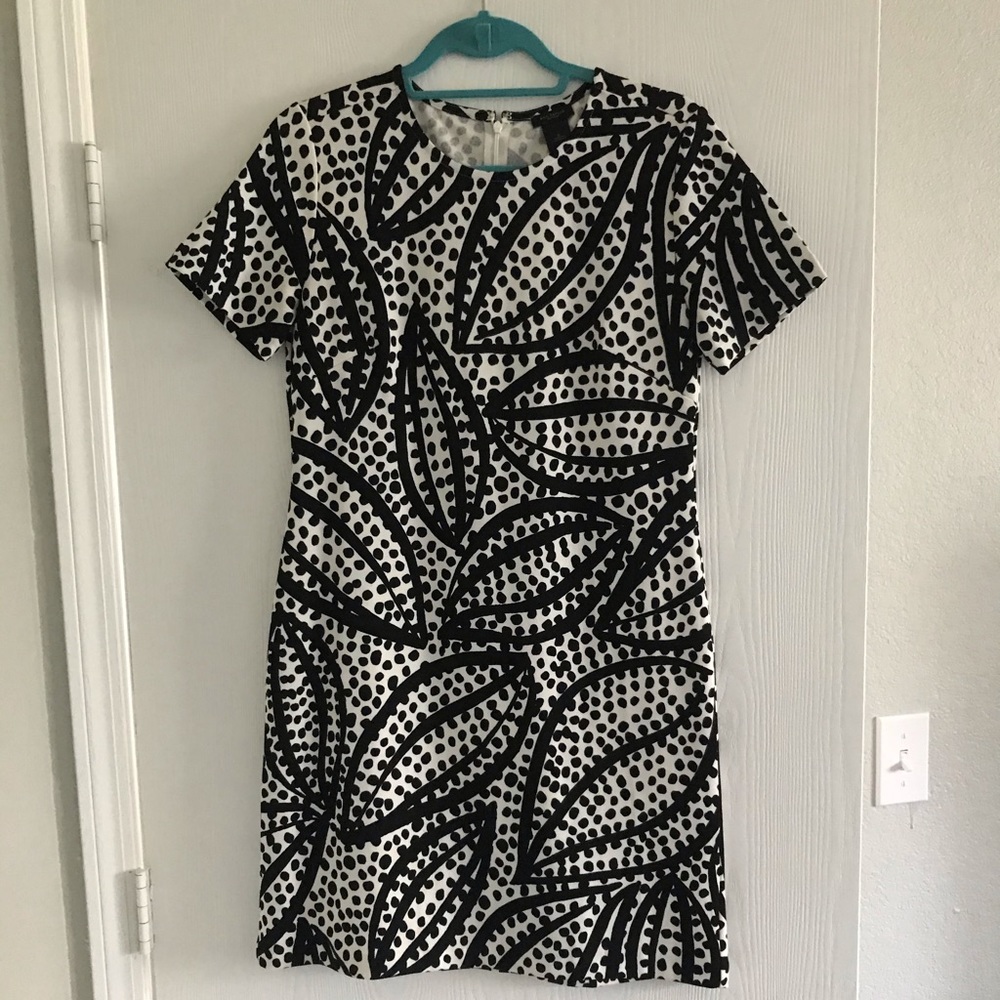 Black and White Printed Ann Taylor Dress